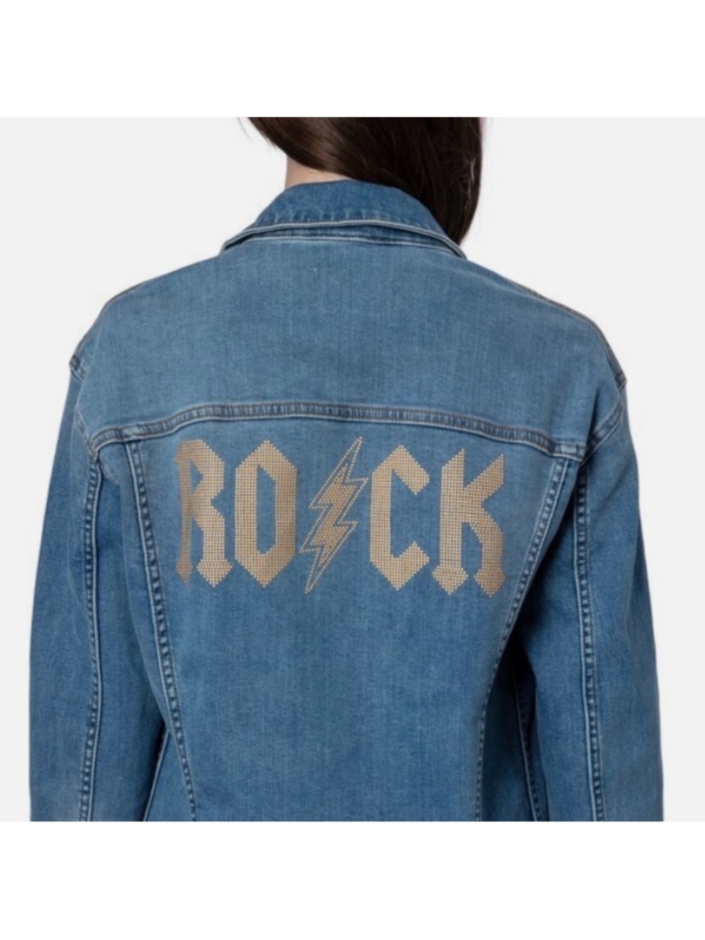 🌺SALE🌺 Zadig & Voltaire NWT “Kase Flash Rock Strass” Jean jacket size Medium - Picture 3 of 12